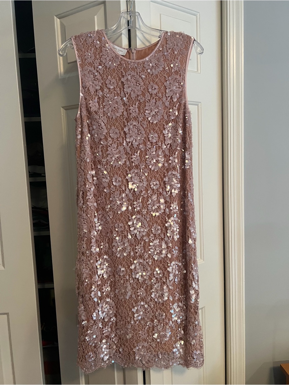 Michael Kors Collection Pink Lace Sequin Midi Dress
